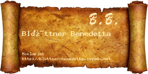Blüttner Benedetta névjegykártya